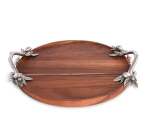 Olive Serving Tray Acacia- Round
