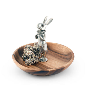 Whimsical Bunny Wood Tidbit Bowl