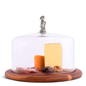 Bunny Glass Covered Cheese Wood Board