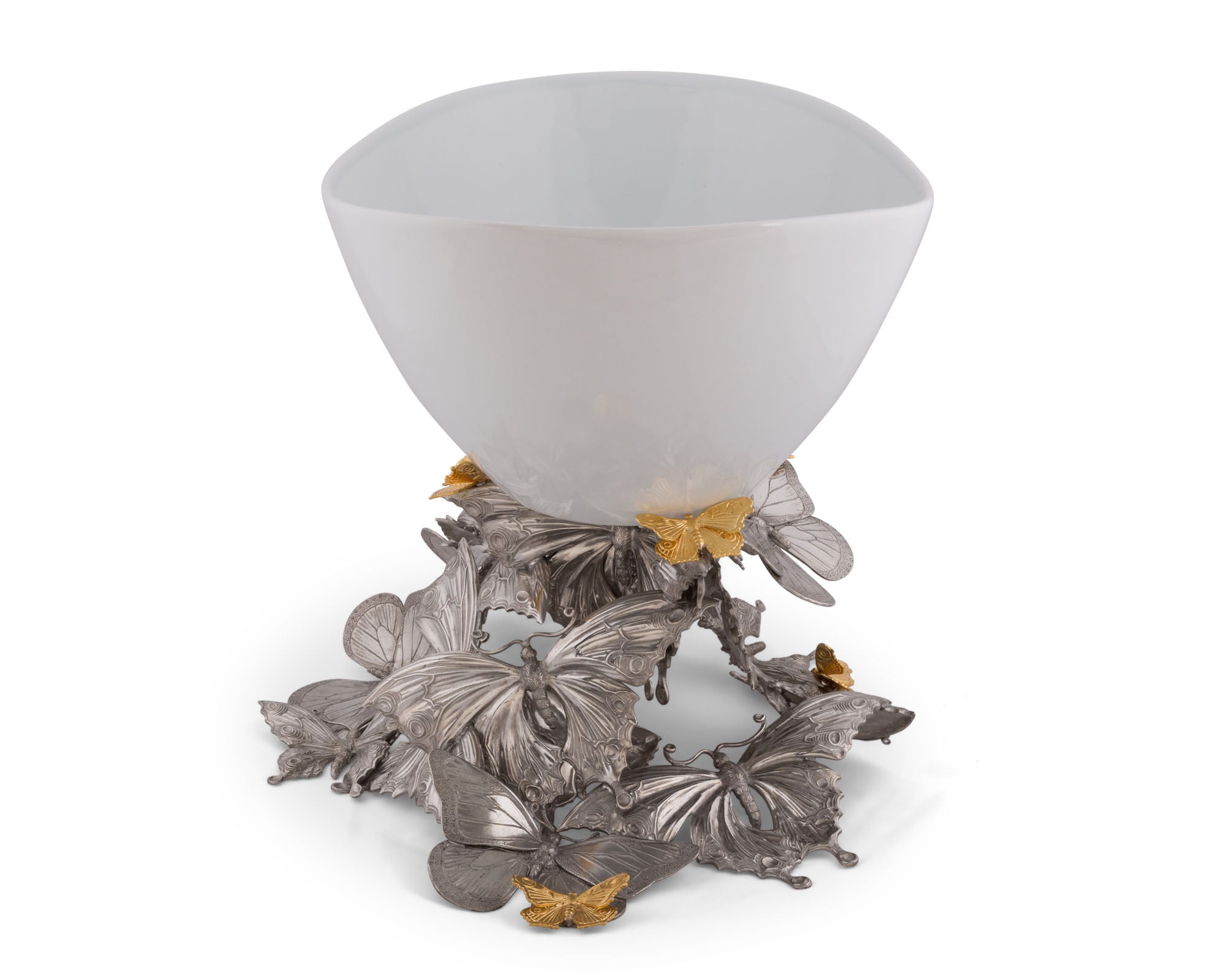 Vagabond House Pewter Butterfly Centerpiece Porcelain Bowl Product Image