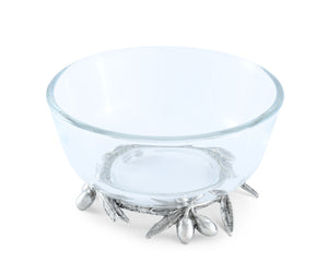 Olive Grove Glass & Pewter Bowl