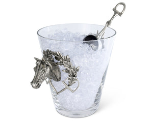 Horse Head Glass Ice Bucket