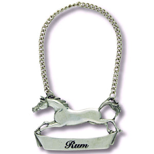 Pewter Galloping Steed Decanter Tags