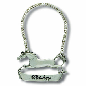 Pewter Galloping Steed Decanter Tags