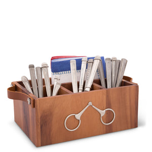 Vagabond House Horse Bits Leather Handles Flatware Caddy Product Image