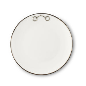 Vagabond House Pewter Bit Bone China Round Salad / Dessert Plate Platinum Rim Product Image