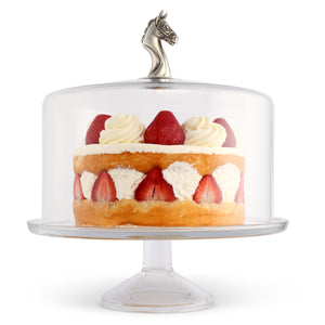 Horse Glass Covered Cake / Dessert Stand