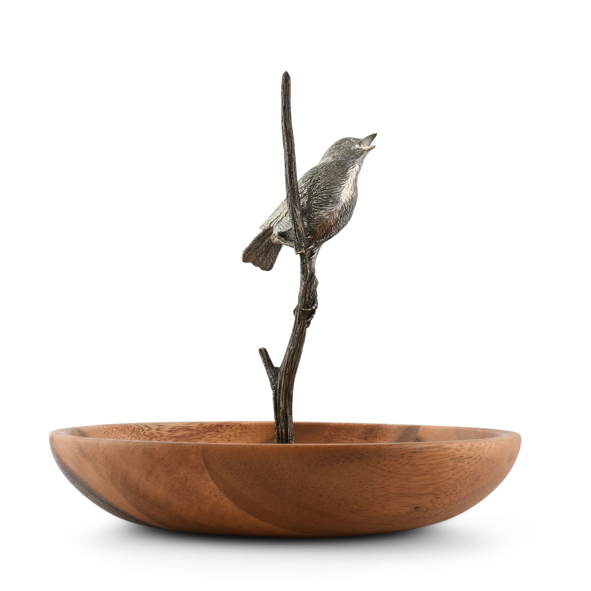 Vagabond House Bronze Song Bird Wood Tidbit Server Bowl Product Image