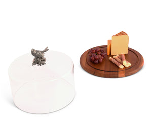 Song Bird Glass Covered Cheese Wood Board