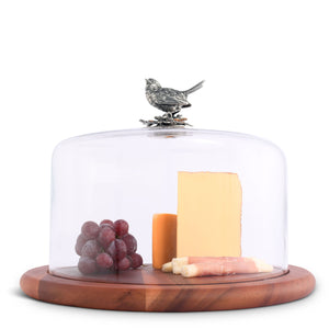 Song Bird Glass Covered Cheese Wood Board