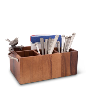 Vagabond House Song Bird Wood Flatware Caddy Product Image