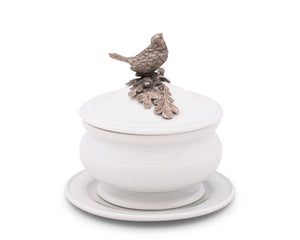 Songbird Porcelain Lidded Bowl