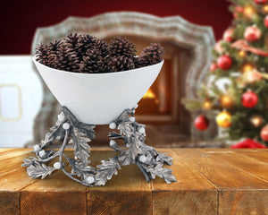 Oak Leaf Acorn Centerpiece Porcelain Bowl