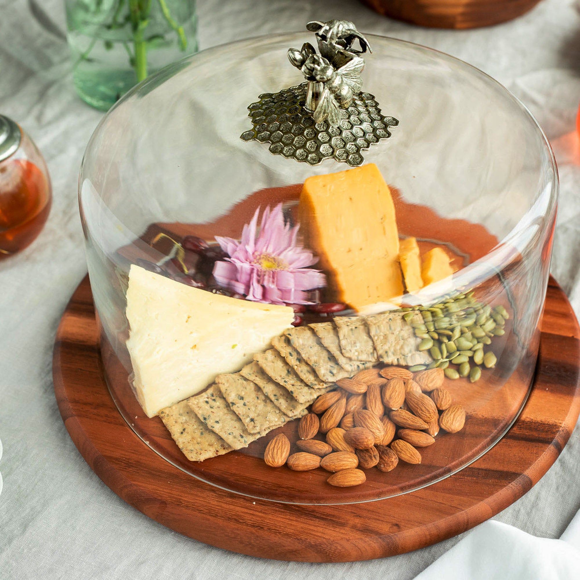 Covered Wood Cheese Board - Bee  Vagabond House