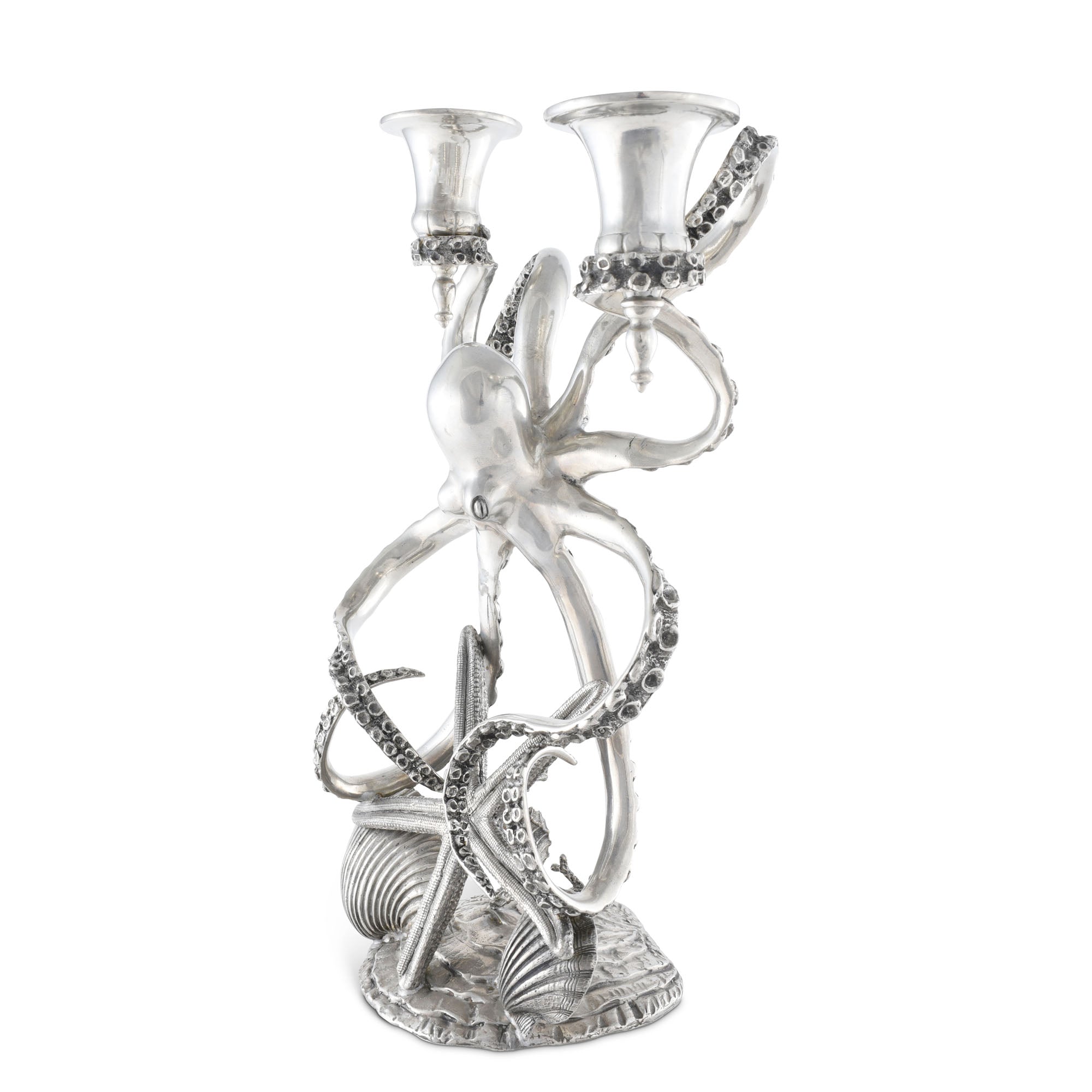 Vagabond House Two Taper Pewter Octopus Candelabrum Product Image