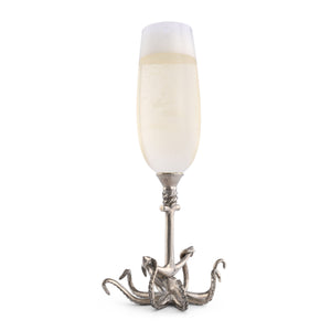 Vagabond House Octopus Pewter Stem Champagne Flute Product Image