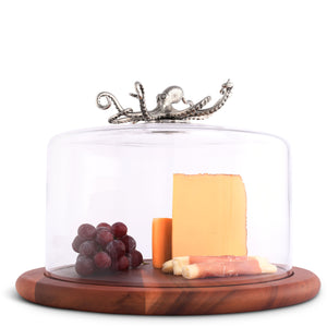 Octopus Glass Covered Cheese Wood Board