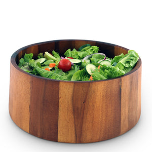 Tulip Shape Acacia Wood Salad Bowl Large