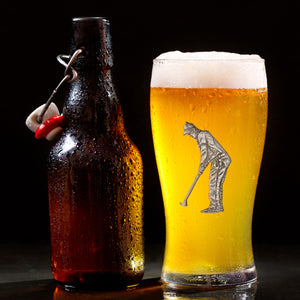 Golfer Beer Glass
