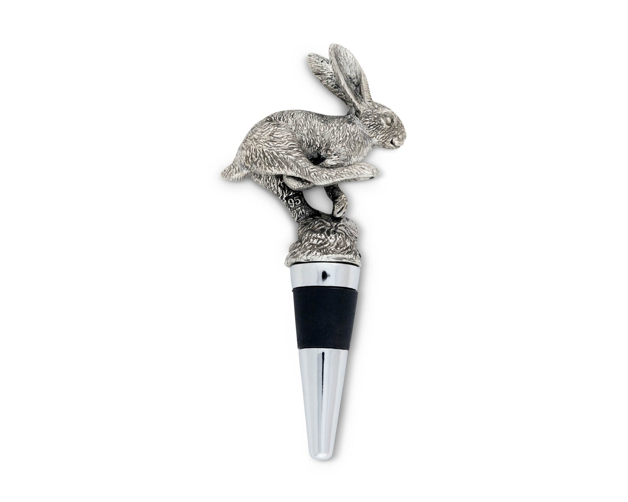 Vagabond House Pewter Jumping Hare Bottle Stopper Product Image