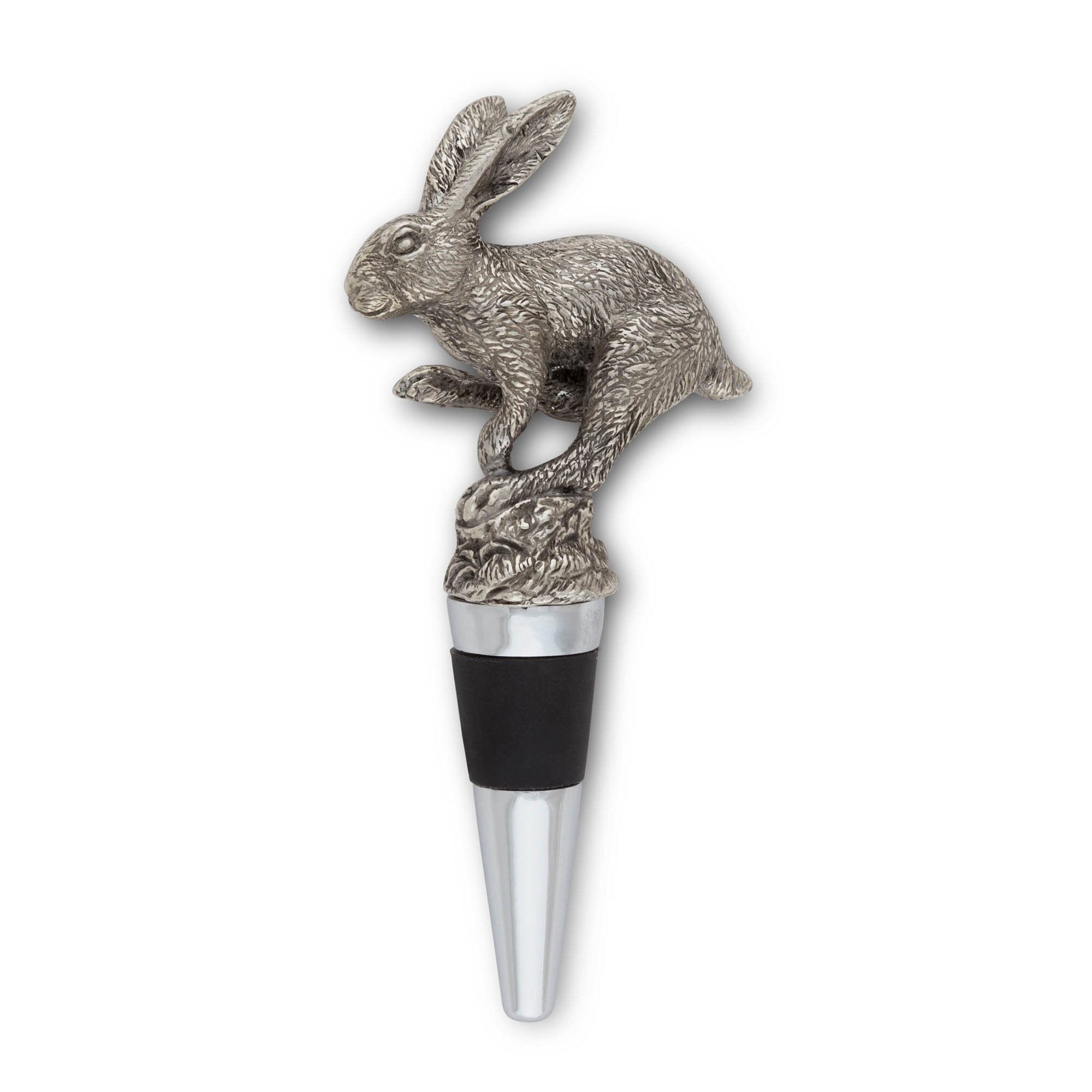Vagabond House Pewter Jumping Hare Bottle Stopper Product Image