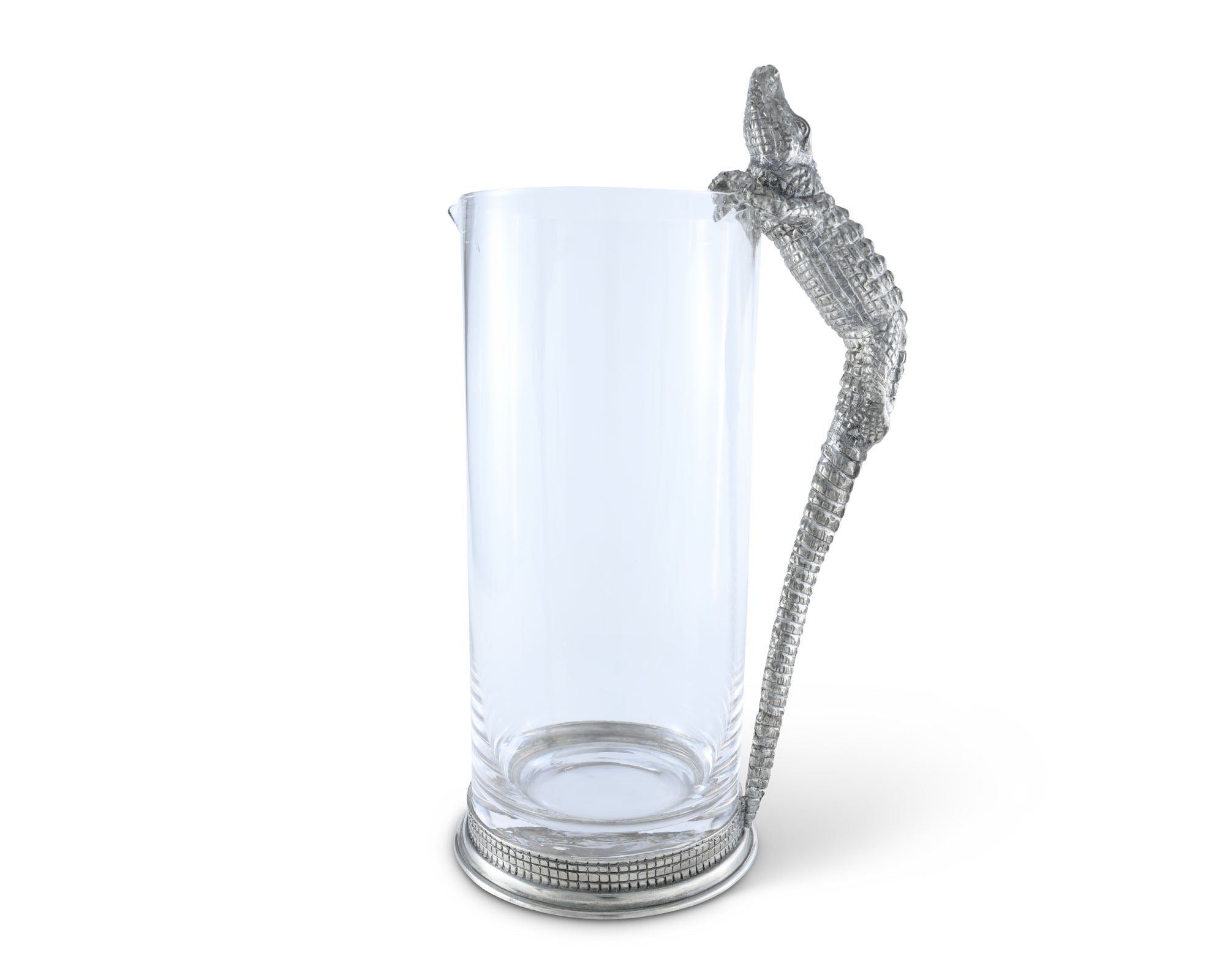 Vagabond House Glass Pitcher Pewter Alligator Handle Product Image