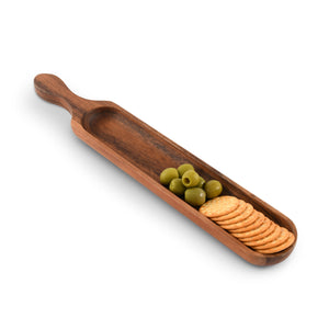 Wood Cracker Tray with Handle