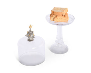 Christmas Tree Glass Covered Cake / Dessert Stand
