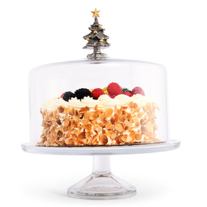 Christmas Tree Glass Covered Cake / Dessert Stand